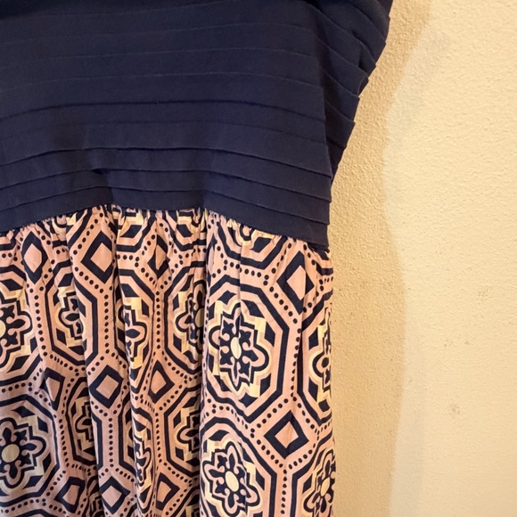 Anthropologie Lilka Navy and Cream Geometric Strap Maxi Dress - Picture 8 of 11